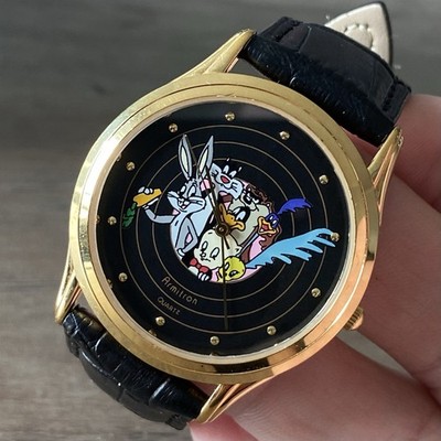 Red Sylvester Looney Tunes Dial Wristwatch with Black Strap Sylvester Watches - Etsy main image 3