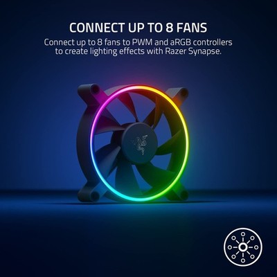 Razer Kunai Chroma 140mm 1600RPM Max ARGB and PWM Hydraulic Case