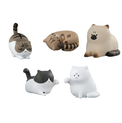 Angry Cat 3 Capsule Toy Complete Set of 5 Bandai Gacha Gashapon