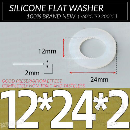 Flachdichtung Silikon Gummi-dichtung Schnurstärke 2MM Flach Dichtung Fittinge - Bild 86 von 117