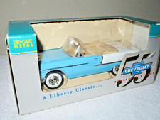 1955 CHEVROLET CONVERTIBLE BABY BLUE/WHITE LIBERTY CLASSICS 1:25 BANK WITH KEY