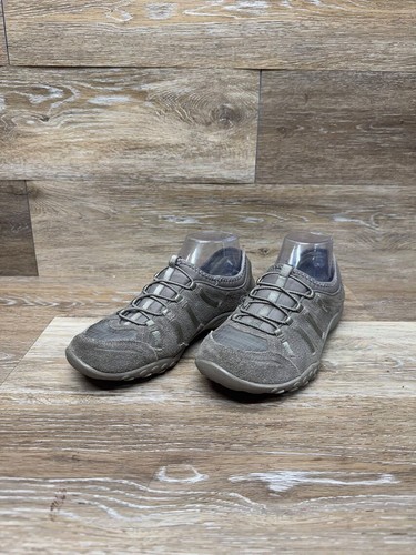 Skechers Breathe Easy Taupe Leather/Textile Sneakers Women's Size 7.5