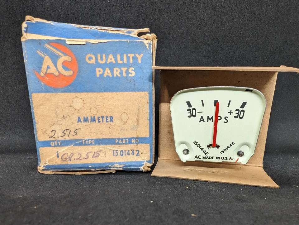 NUEVO DE LOTE 1948-51 OLDSMOBILE AMPERÍMETRO BATERÍA PANEL DE INSTRUMENTOS TABLERO MEDIDOR 1500986 Foto 2 de 4