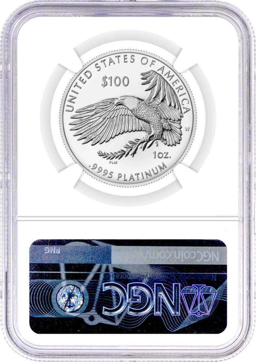 2022 W $100 1oz Proof Platinum Eagle NGC PF70 First Day of