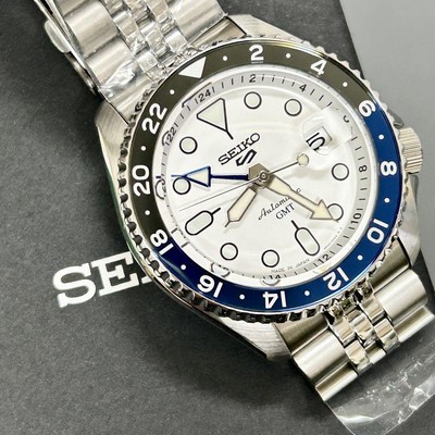 Seiko 5 Sports Automatic GMT SBSC017 Stainless Steel Watch | eBay 