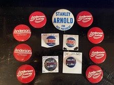  13 Political Campaign Buttons Pinbacks Lapel Pins - A Nice Deal 