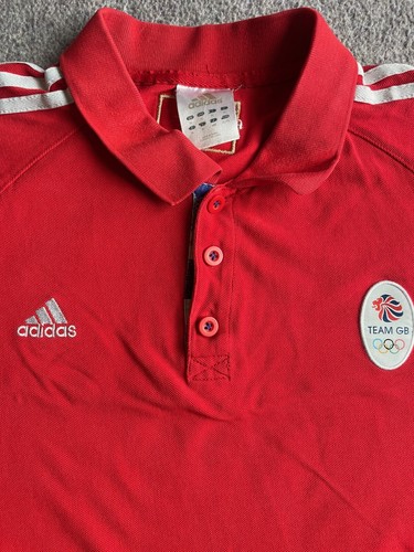 Adidas TEAM GB 2012 Red POLO SHIRT Olympic GREAT BRITAIN Extra Large XL Used - Picture 3 of 12