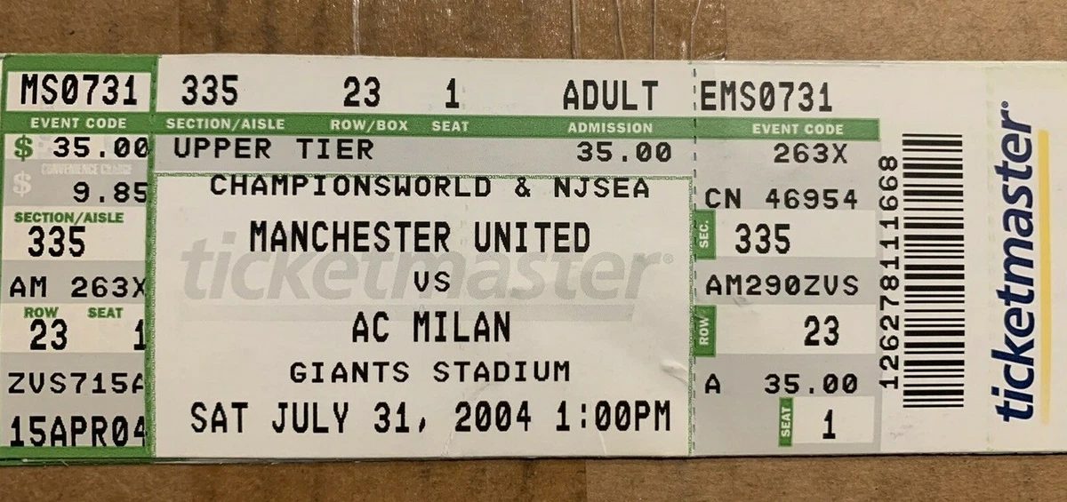 Manchester United International Club Soccer Fan Tickets for sale