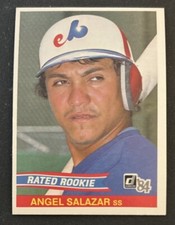 1984 Donruss Angel Salazar Baseball Rated Rookie Card (RC) 33 Expos Shortstop VG. rookie card picture