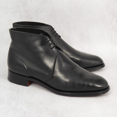 Größe 85 C - Crockett & Jones Badminton Black Calf Damen Chukka Stiefel Schuhe UK 7