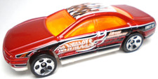1993 HOT WHEELS AURORA ARSON INVESTIGATOR RED 1:64 DIECAST 2 7/8" CAR W/ ORANGE