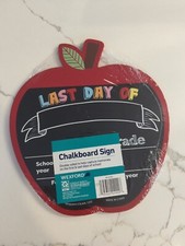 NEW Wexford My First Last Day Of School Chalkboard Double sided Apple Sign