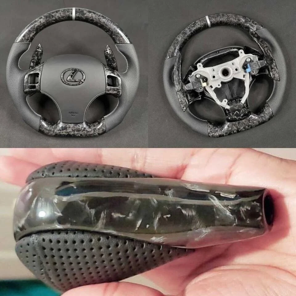 Volante de fibra de carbono apto para Lexus IS250 IS350 IS F con cubierta 2006+ Foto 3 de 4