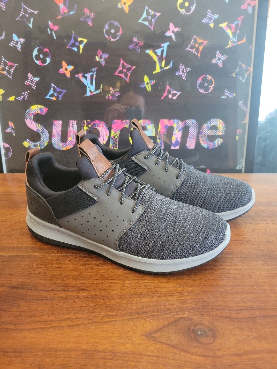 Skechers Mens Delson Camben 65474 Gray Casual Shoes Sneakers Size
