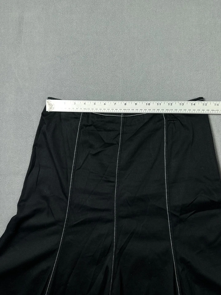 Faldas para mujer 8 volantes negro blanco exponer costuras una línea swing courtenay Foto 4 de 4