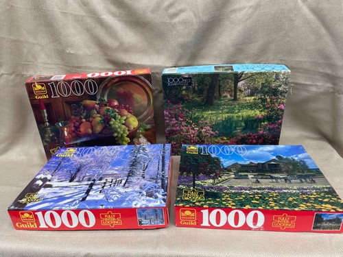 Golden Jigsaw Puzzle lot of 4 each 1000 pieces Scenic see pics - Picture 2 of 14