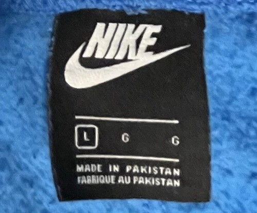 Nike 2~Piece Blue Hooded Jogging Suit Drawstring Pockets Elastic Ankle LARGE - Picture 5 of 5