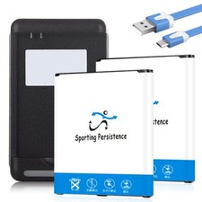 Long Lasting 2x 4600mAh Battery Wall AC Charger Cable f Samsung Galaxy On5 G550T