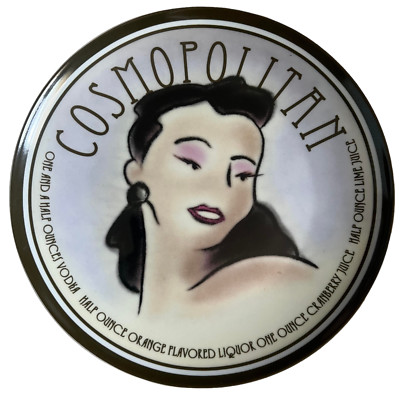 COSMOPOLITAN DECORATIVE CERAMIC  8 1/2'' PLATE Vintage Look Art Deco Retro Cosmo