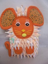 NEW ORANGE MOUSE OVEN MITT POTHOLDER, 3D, COTTON, UNIQUE, CUTE