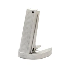 1911 Alloy Mainspring Housing + Mag-Well - Government, Serrated, Silver