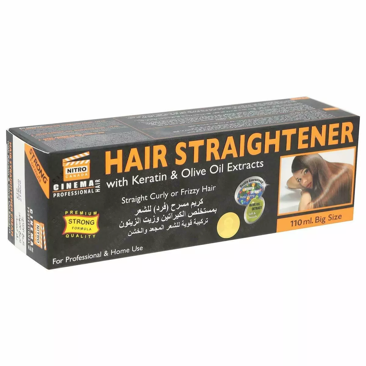 Hair straightener with keratin clearance and olive oil extracts