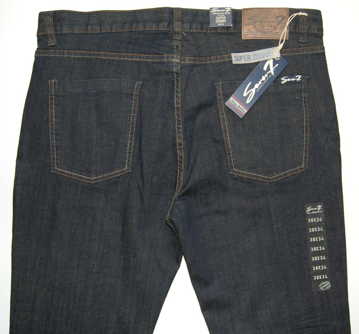★ ★ Women's Signature 90s Dark Blue Denim 40WL7 Seven 7 Women's Denim Jeans, Super Skinny, Austin Blue, Size