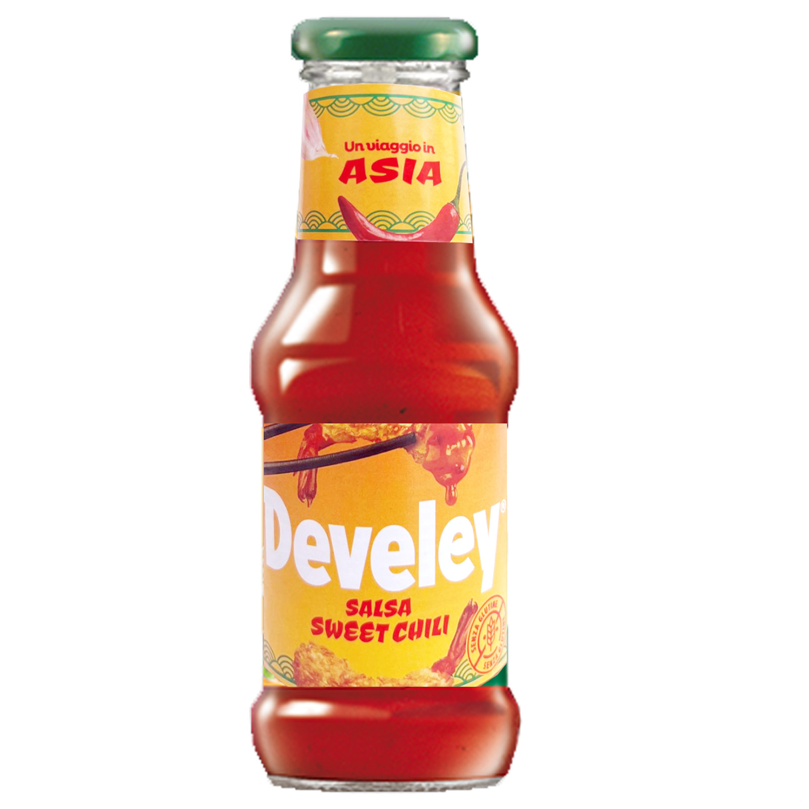 Salsa Piccante Develey Sweet Chili Bottiglia Vetro da 250 ml Agro Dolce