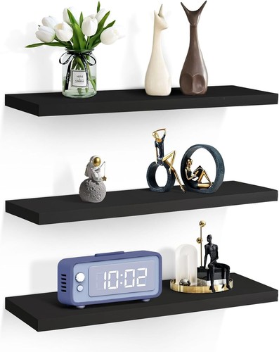 Set of 3 Floating Wall Shelves Picture Ledge Display Rack Book Hanging Shelf UK - Picture 18 of 47