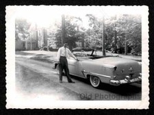 Great Old Car Convertible Hubcaps Wide White Walls Oldvintage Photo- B647
