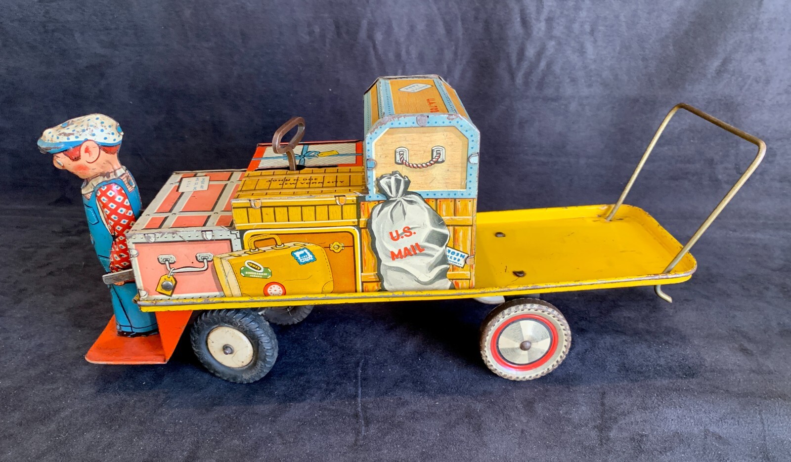 Vintage Unique Art Finnigan Porter Wind Up Tin Litho USA WORKS 1950s Ex Cond