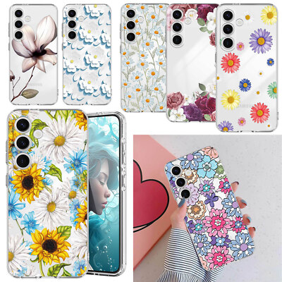 Chic Flower Silicone Case Phone TPU Cover For Samsung Galaxy S23 S24 A55 A35 A54