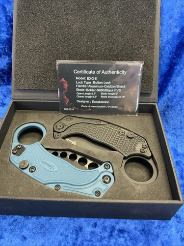Reate Knives Folding Knife 3" Blak Bohler N690 Steel Blade oxide Aluminum Handle