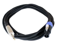 33ft Speaker Cable with Revolution Connectors, 1/4'' Mono Male to  4P-Speakon
