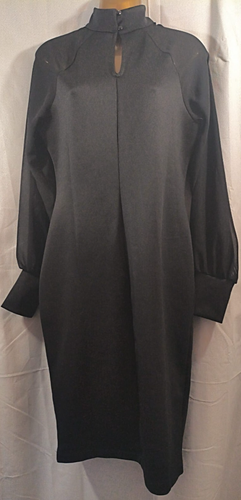 Women Midi Dress Black Long Sleeve Casual Ladies Cut-Out Party Dress UK14/16 - Picture 4 of 7