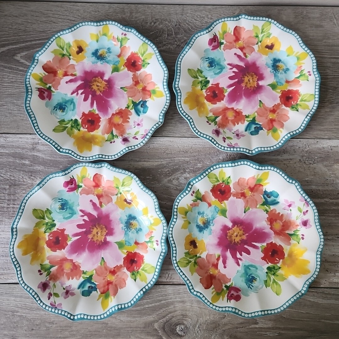 Pioneer Woman Breezy Blossom Indoor Outdoor Melamine Set of