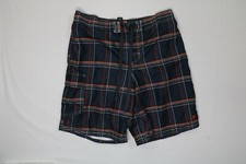 Mens OP Black Plaid Board Shorts Large L EUC