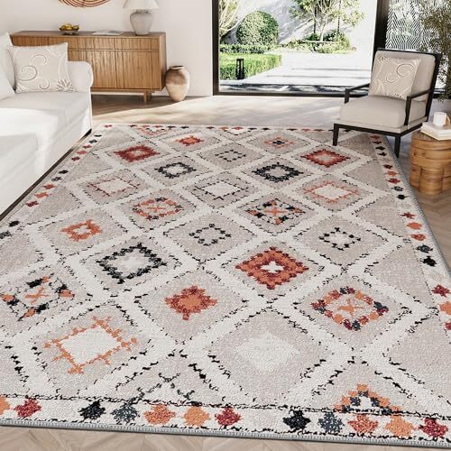 Modern Area Rug - Soft Rugs for Bedroom Washable 3' x 5' Elegant Diamond