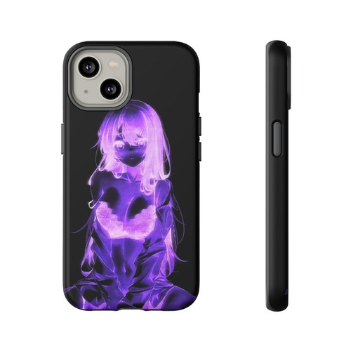 Anime Tough Case for iPhones, Galaxy and Pixel Glowing Neon Waifu Girl Manga - Picture 50 of 197