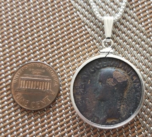 Roman Emperor Caligula Authentic Genuine Ancient Coin Silver Pendant Necklace - Picture 6 of 9