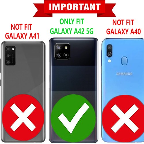 Pour Samsung Galaxy A42 5G coque téléphone portefeuille cuir + écran en verre trempé - Photo 9 sur 45