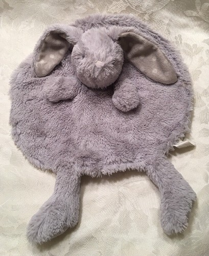 RARE Gray Circle Bunny Rabbit Blanket Baby Security Round Lovey Grey Dot AU