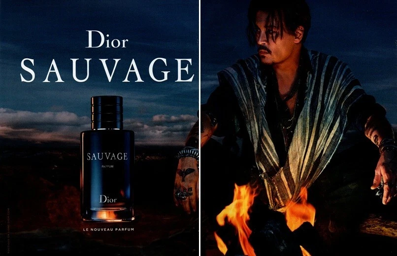 Publicité papier Parfum. Perfume ad. DIOR Sauvage 2019 double page Johnny Depp