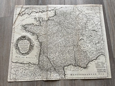 1743 large map of france with dominions. mr rapin de thoyras