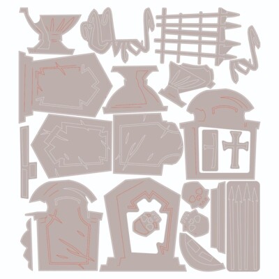 Sizzix Thinlits Stanze Set 22PK - 666383 Graveyard, Colorize by Tim Holtz