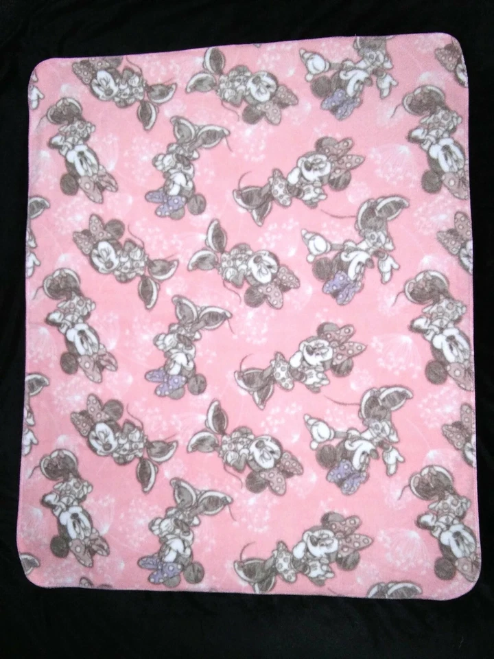 Manta Minnie Mouse Bebé Niña 30x35 Suave Vellón Rosa Diente de León Lunares Lazo Foto 2 de 4