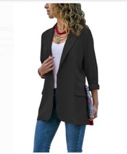 Women's Casual 3/4 Sleeve SemiSlim Work Office Blazer Jacket Coat NWT Size M
