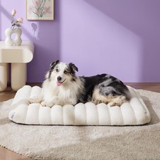Orthopedic Dog Bed Large 36x27 Waterproof Washable Cover Egg Crate Foam Cream