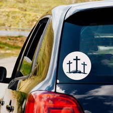 Triple Cross Vinyl Decal Sticker Car Truck Window Calvery Jesus God
