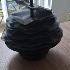 Black Decorative Flower Vase Sculpted Layered Design Free Standing